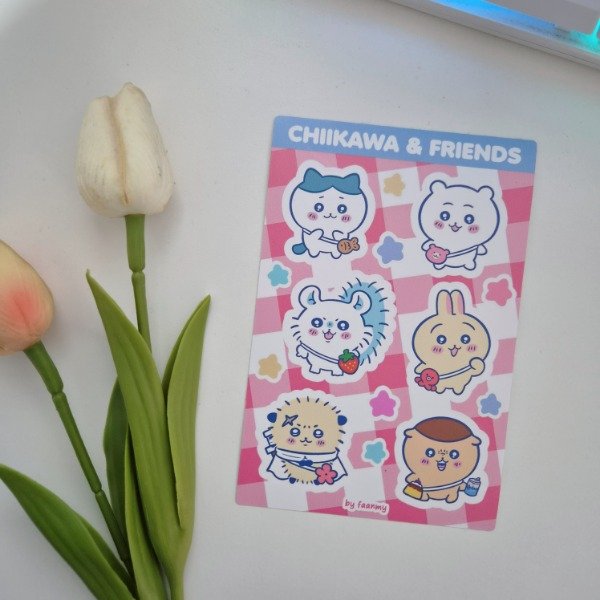 Producto - Plancha de stickers - Chiikawa