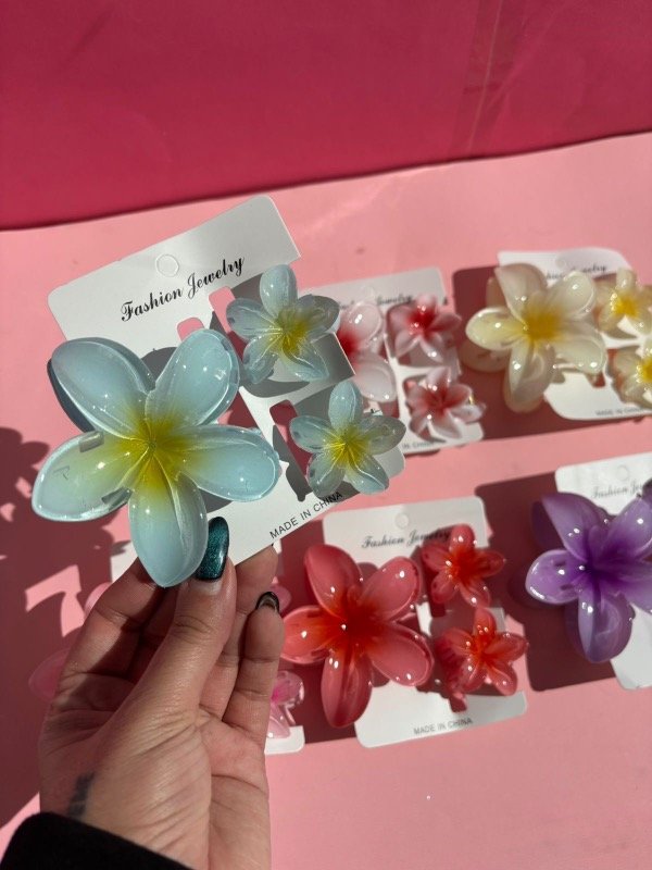 Producto - Set Broches de pelo Flor Hawaiano