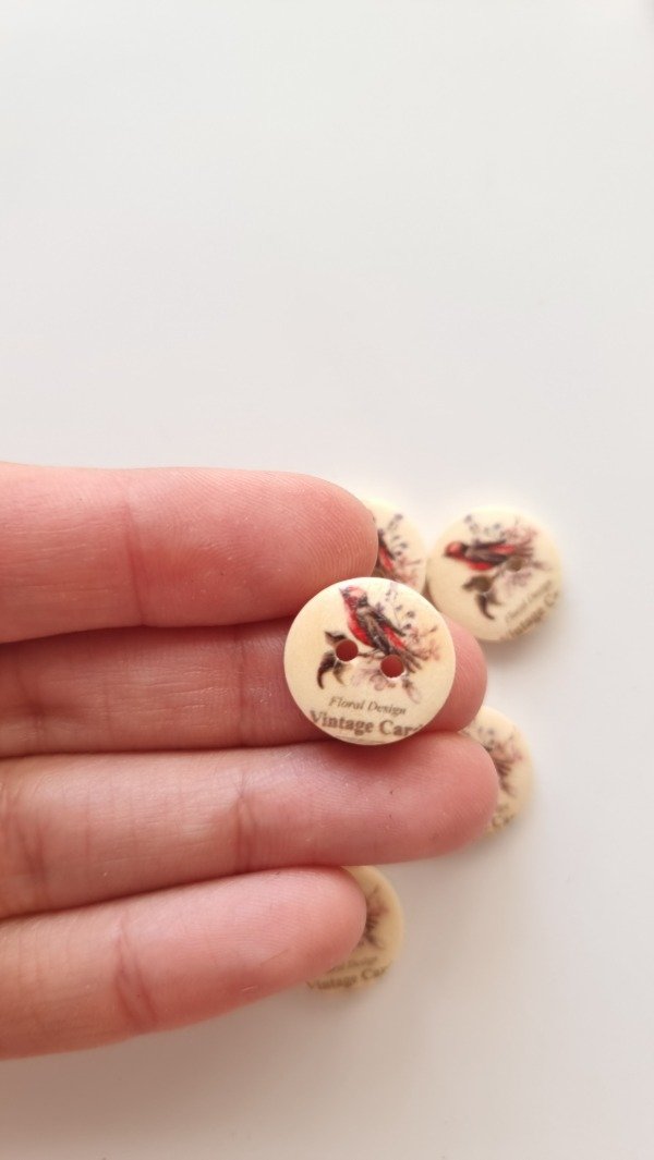 Producto - Botón 15 mm PÁJARO diseño 6