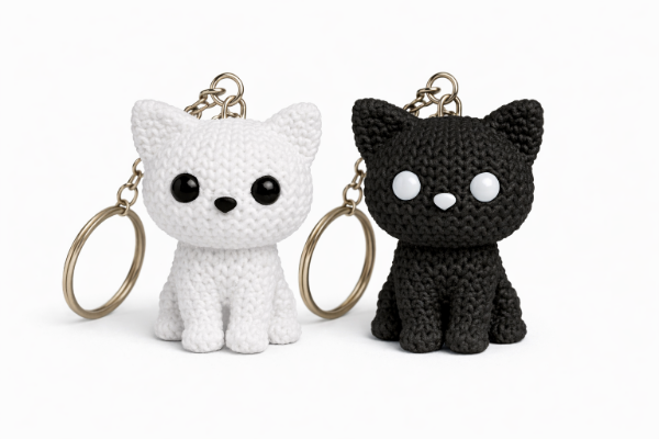 Producto - Pack x10 Llavero Gatitos Efecto Tejido 3D