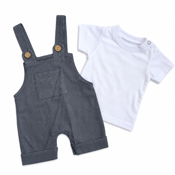 Producto - Jardinero de lino con remera - 1