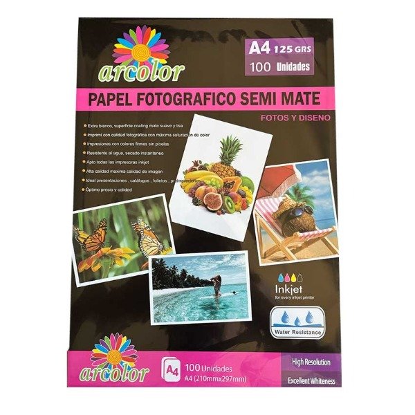 Producto - RESMITA ARCOLOR MATE fotográfico A4 HQ 125 grs. x100