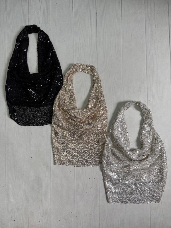 Producto - [5582] Top buche espalda descubierta cordon lentejuelas viborita