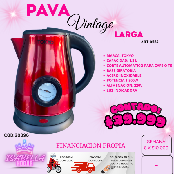 Producto - PAVA VINTAGE TOKIO LARGA