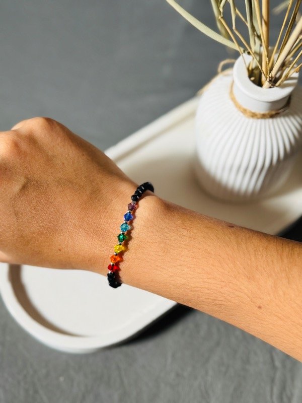 Producto - Pulsera 7 chackras negra
