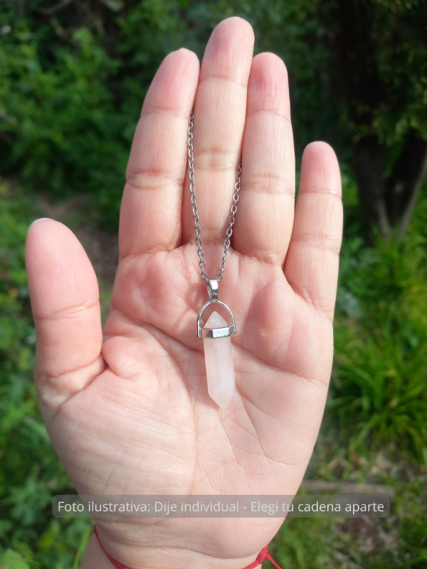 Producto - Dije Cuarzo Rosa - Pendulo Dual