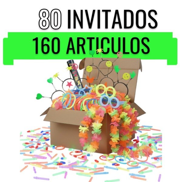 Producto - Combo Cotillón Led Cumpleaños 80 Personas + Sombrero Premium