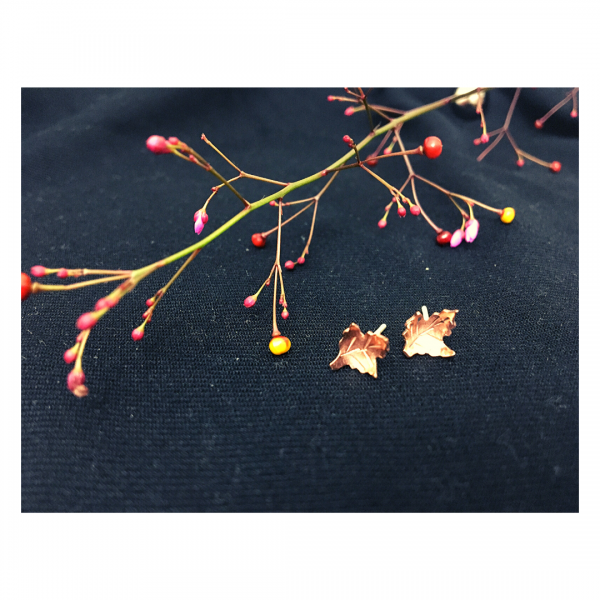 Aros Hojitas Otoño - Lelephant Joyas