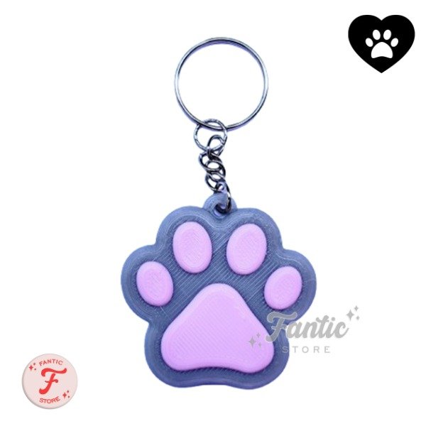Producto - LLAVERO PATITA GRIS CON ROSA