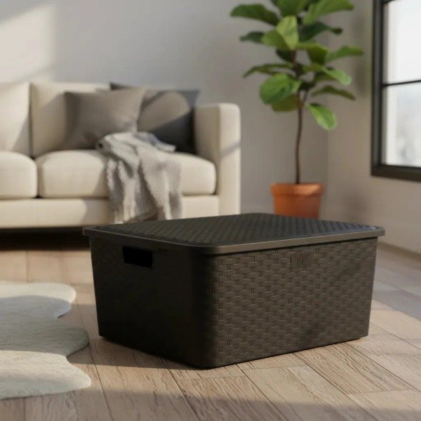 Producto - CANASTO RATTAN GIGANTE CON TAPA PLASTICO(58X48X24CM) - 2