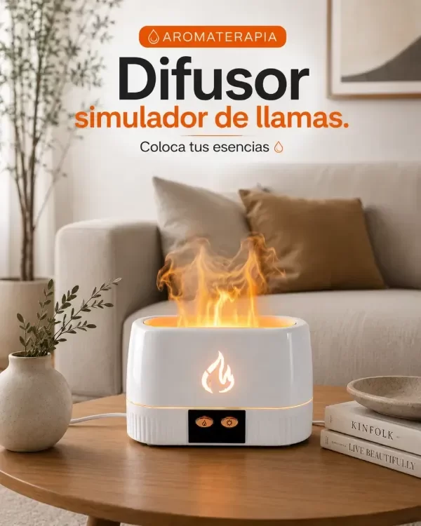 Producto - Difusor Humidificador Luz Llama - 5