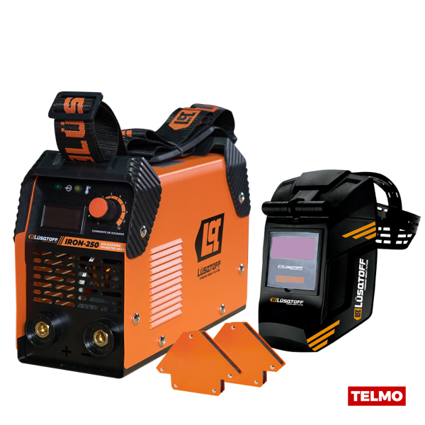 Producto - Soldadora Inverter 180A + Máscara + 2 Escuadras MEGAIRON250 - Lusqtoff