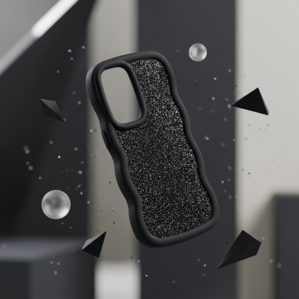 Producto - Ondulada negra brillos