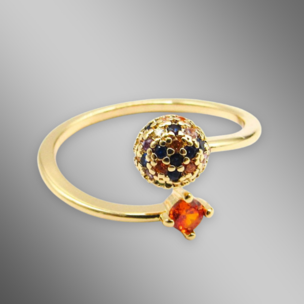 Producto - Anillo Con Piedras Abierto Multicolor - Acero Dorado-SHAR1949-131447-ZGT