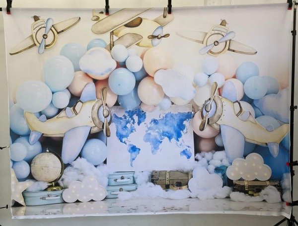 Producto - FONDO GLOBO AEROSTATICO/NENE/AVIONES CON FALLA  200X150 GA04