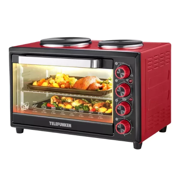 Producto - Horno eléctrico Telefunken de 40 litros con hornallas