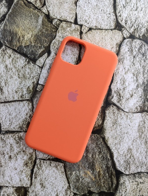 Producto - Funda silicone case con logo Iphone 11 Pro Max naranja