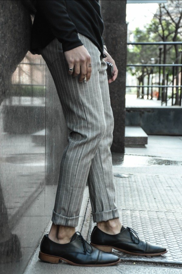 Pantalón pitillo a rayas rosa y gris pantalón pitillo pantalon