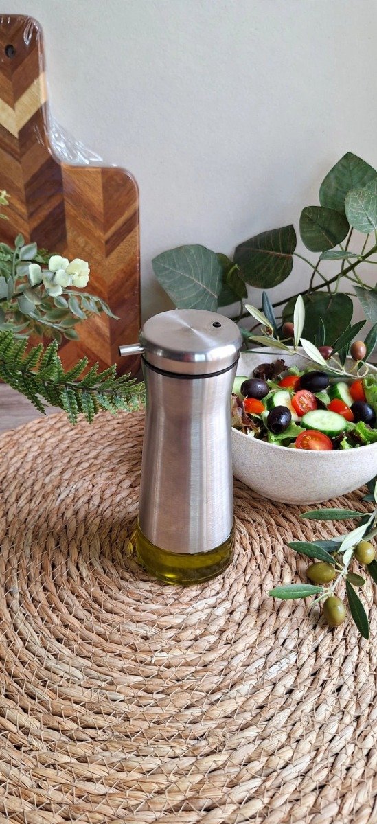 Producto - ACEITERA DE VIDRIO Y ACERO 250ML - 0