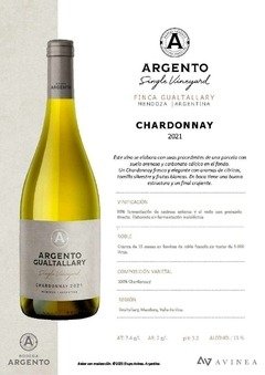 Producto - Argento Single Vineyard Chardonnay 2021 Orgánico