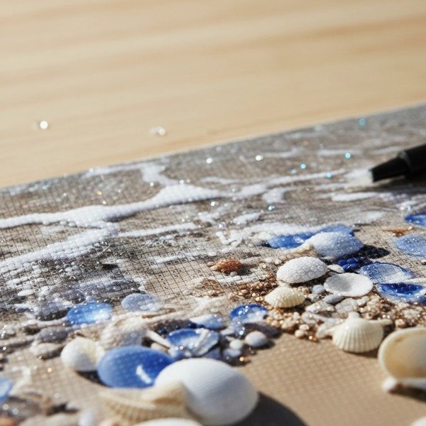 Producto - DIAMOND PAINTING 30X30 CARACOLES EN LA PLAYA