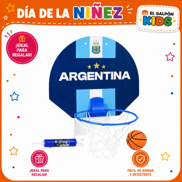 Producto - Super Aro De Basquet Afa Oficial + Pelota E Inflador En Bolsa Con Solapa 44Cmx36