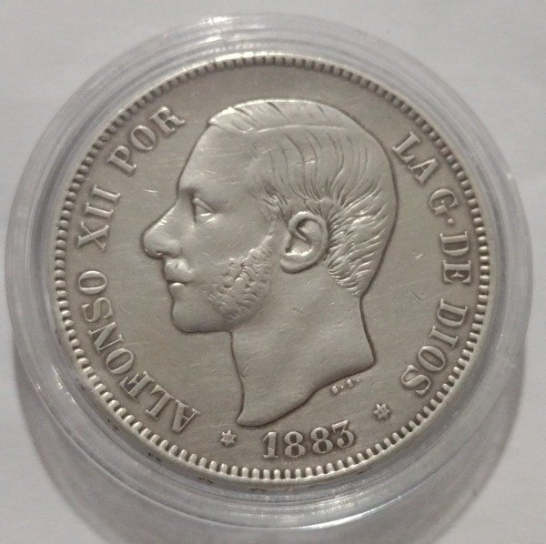 Producto - España 5 pesetas 1883 (estrella 83) 25 gramos plata 900 KM# 688