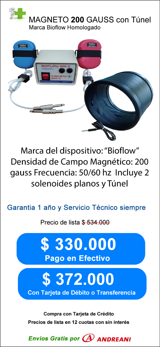 Producto - Magneto 200 gauss BIOFLOW con dos Solenoides Planos y Túnel
