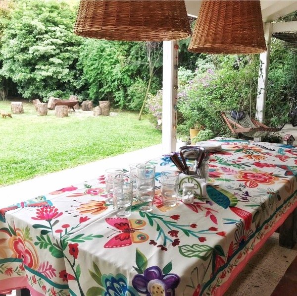 Producto - Mantel Gaby borde Aqua 3 mtrs
