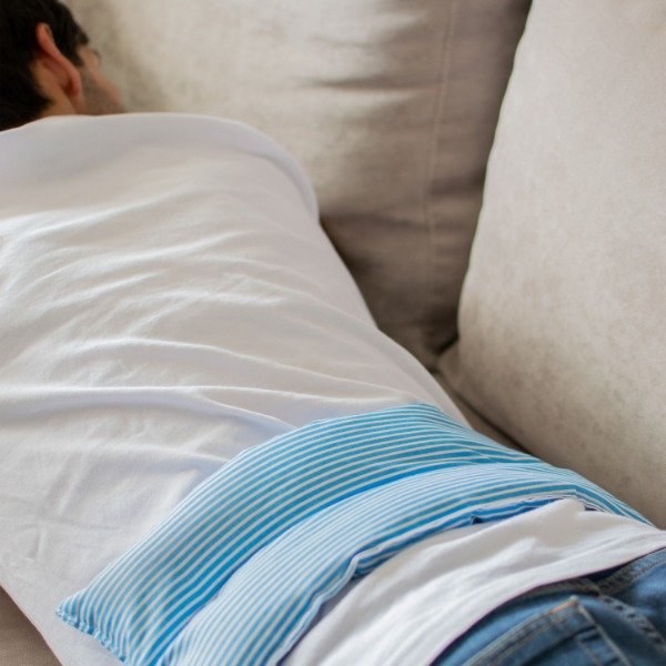 Producto - Almohadita  Lumbar Raya Celeste - 1