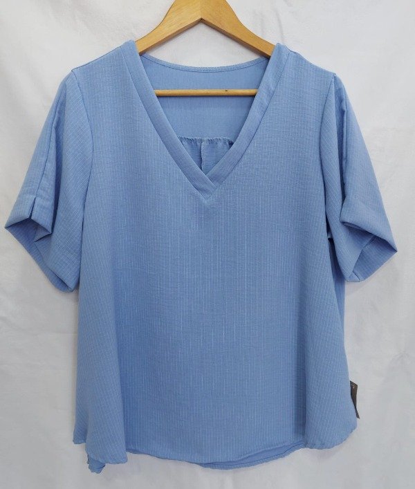 Producto - Blusa crepé rayada celeste