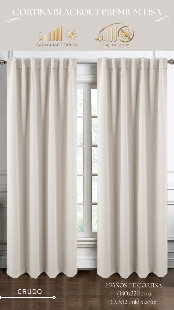 Producto - Cortina Blackout 140x220 Lisa Presilla Oculta Terrenal - 7