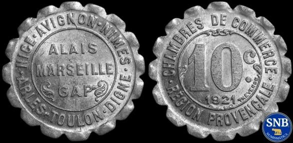 Producto - Provenza: 10 Céntimos (1921) - Francia