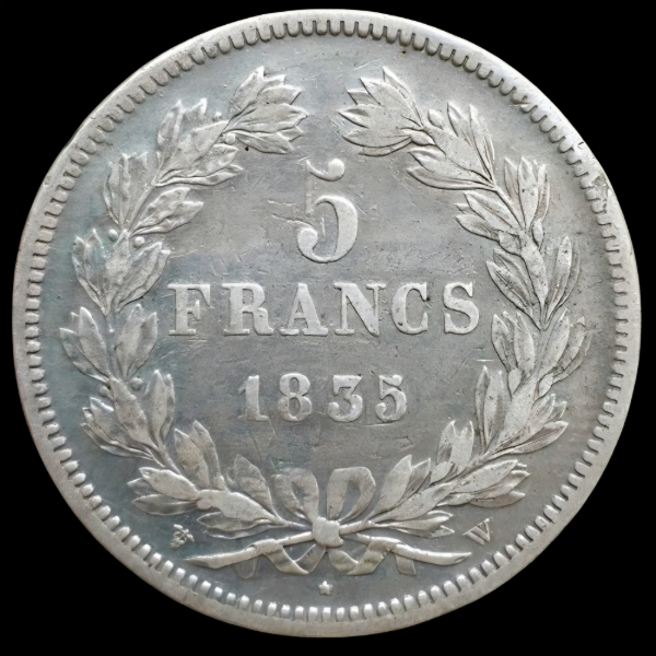 Producto - Francia 5 Francos 1835 Louis Philippe I Km#749.13 VF