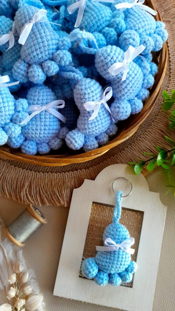 Producto - Piecitos de Hilo en Celeste Cielo, Souvenir (Pack de 10 unidades)