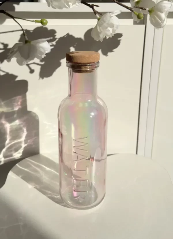 Producto - Botella Vidrio 1 Litro Rosa Tornasolada