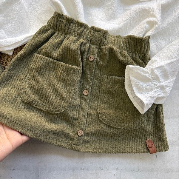 Producto - Pollera verde línea bebas hasta 4 años