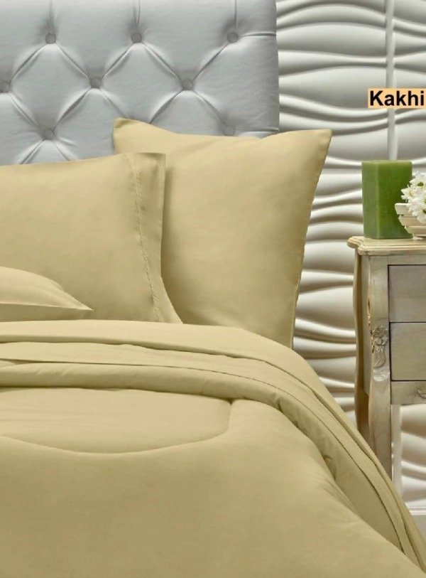 Producto - Juego de sábanas 2 y 1/2 plazas Danubio algodón Kakhi