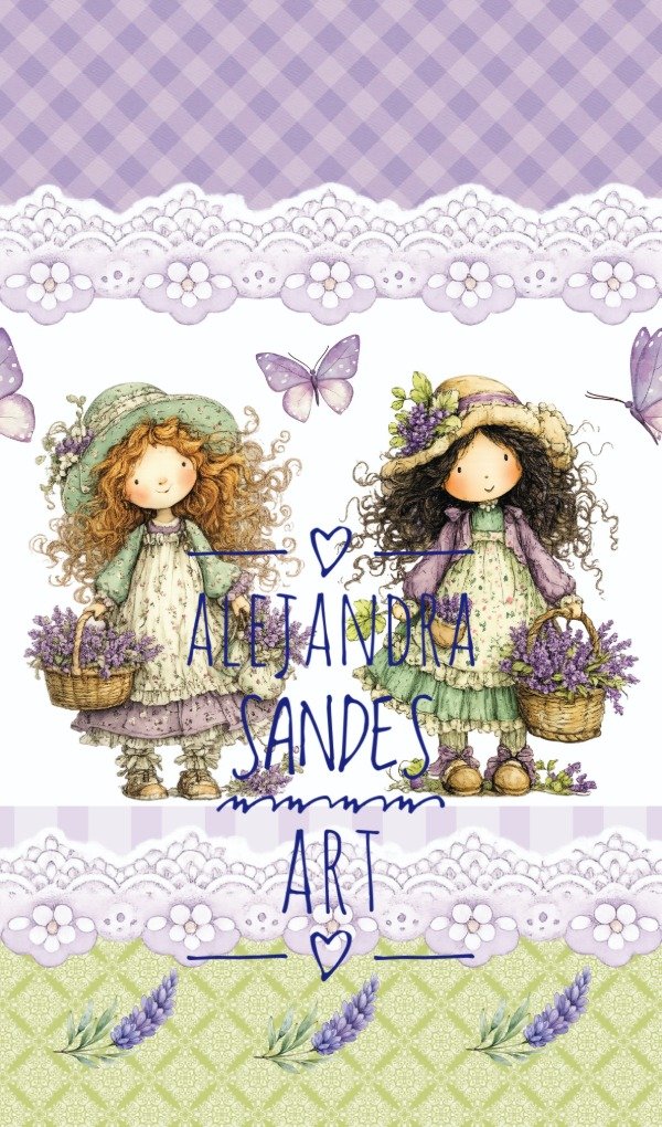 Producto - Tela de guardas Nenas lavandas