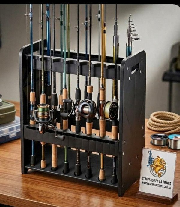 Producto - Cañero Rack Porta Cañas Xfish 16 Cañas 50 x 45 x 25cm - 4