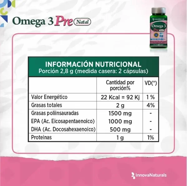 Producto - Omega 3 PRE NATAL 60 caps - INNOVANATURALS - 2