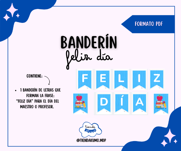 Producto - BANDERÍN FELIZ DÍA EDUCACIÓN- PDF