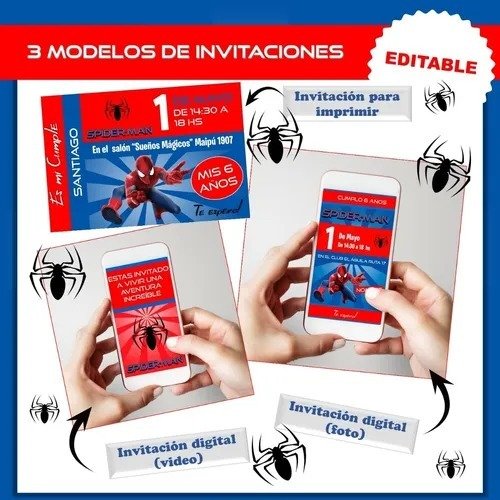 Producto - Kit Imprimible Spiderman Editable - 4