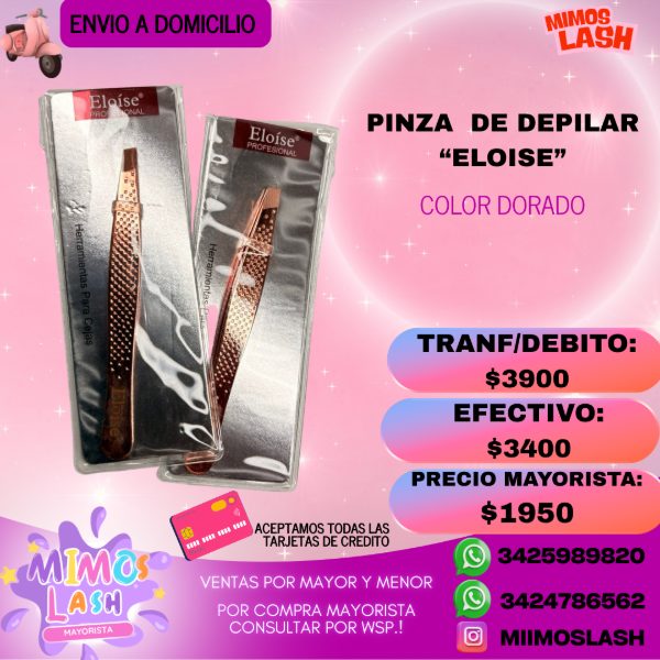 Producto - PINZA DE DEPILAR "ELOISE" DORADA