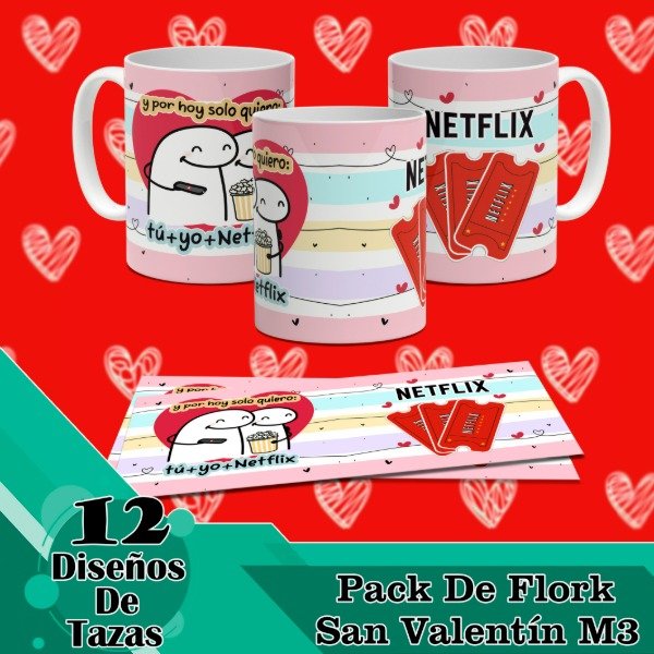 Producto - Diseños Digitales / Plantillas Para Tazas De Flork San Valentín M3