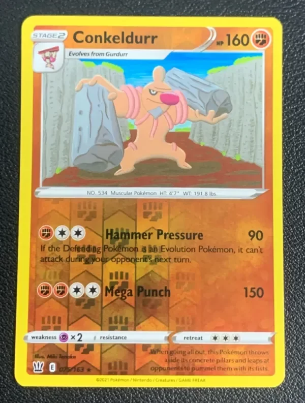 Producto - Conkeldurr 075/163 Battle Styles Reverse Holo Rare Pokemon TCG Card NM