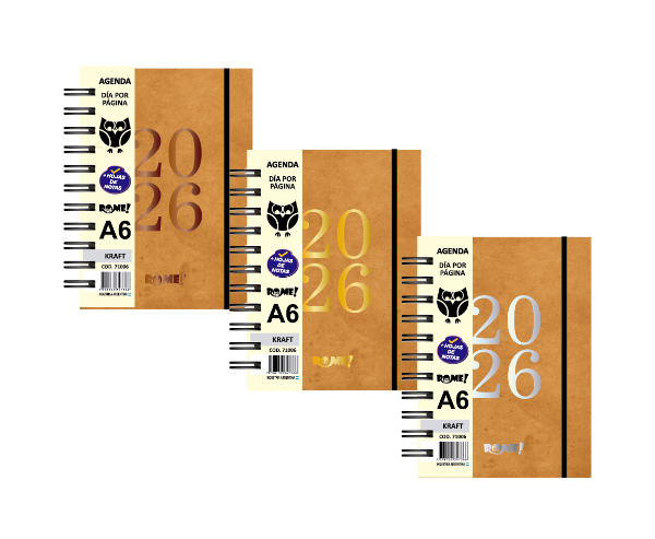 Producto - AGENDA A6 ROME DIA POR PAGINA - KRAFT