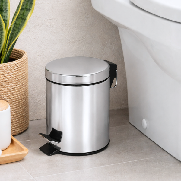 Producto - cesto acero inoxidable plateado 3 y 5 lts