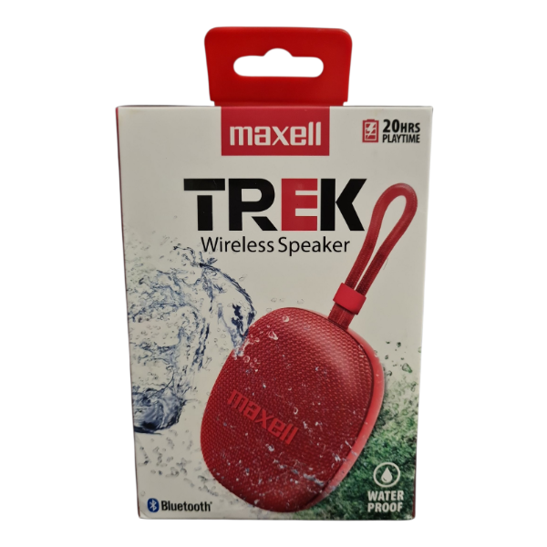 Producto - Parlante altavoz Inalámbrico Maxell TREK Bluetooth color rojo