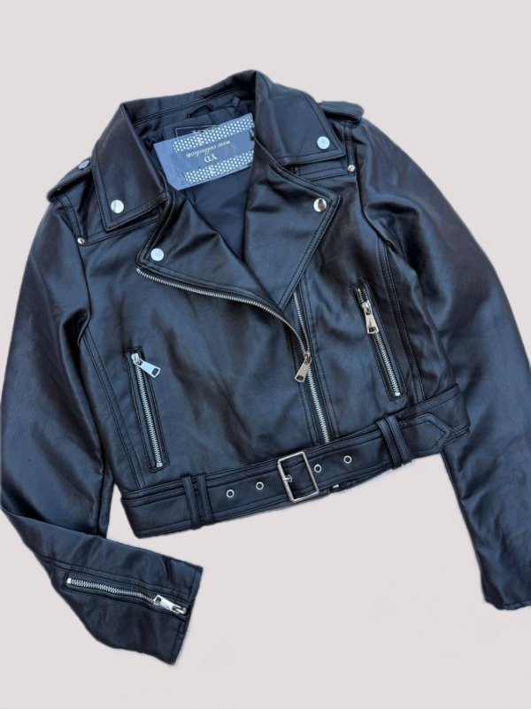 Producto - JACKET ECOCUERO CLASICA CON CINTO